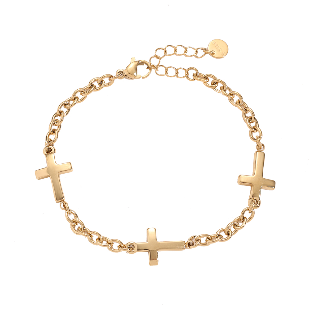 16cm Cross In Oval Chain Edelstahl Armkette      