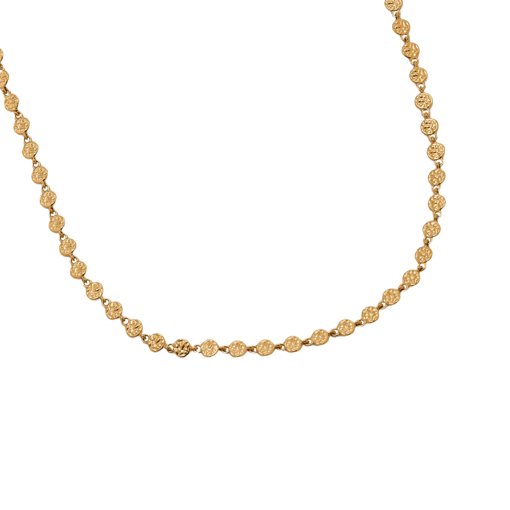 43cm unregelmäßige kleine Scheibe Edelstahl Halskette    