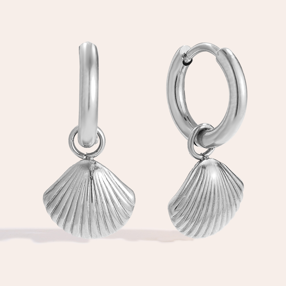 2cm Cute Shells stainless steel earrings
