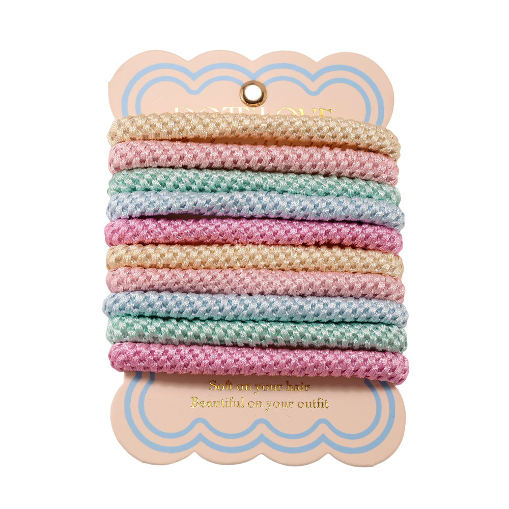10 Stk. Gummi Pastel Scrunchie Set