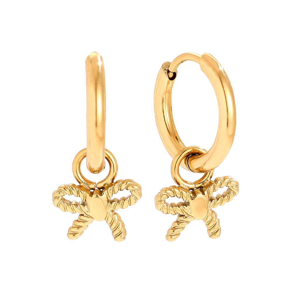 2cm Mini Twist Bowtie Edelstahl Ohrringe      