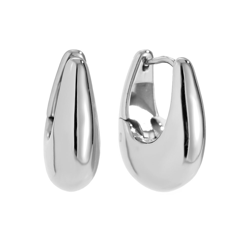 15mm Drop Hoop Edelstahl Ohrringe       