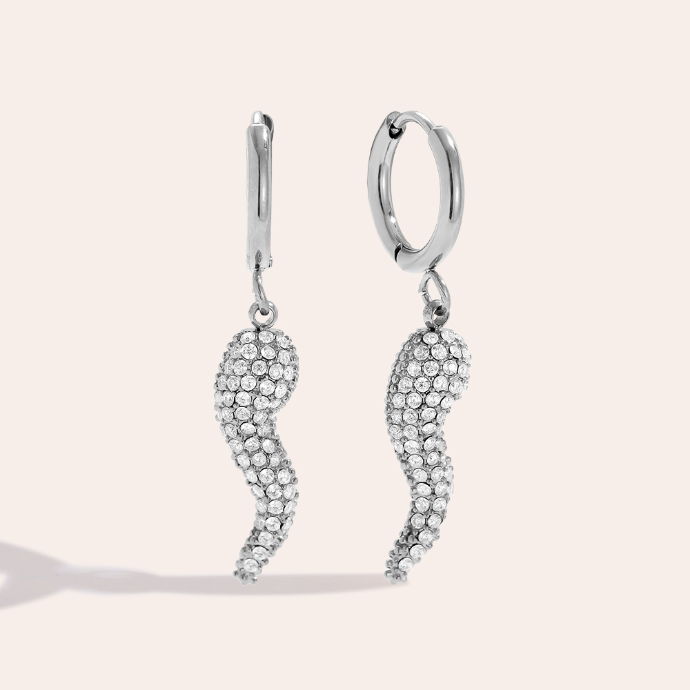 32mm Diamond Pepper Edelstahl Ohrringe        