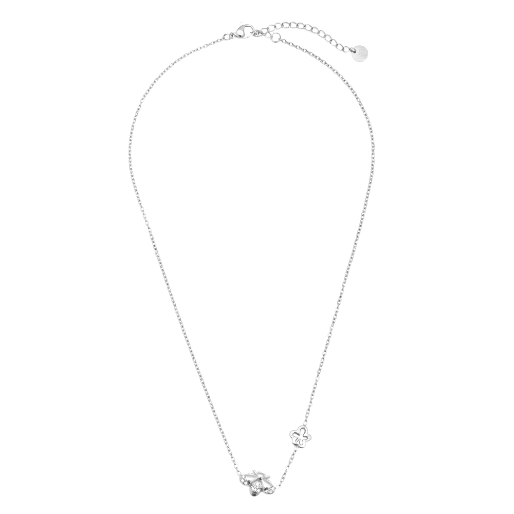 40cm Strassstein Bienen Edelstahl Halskette