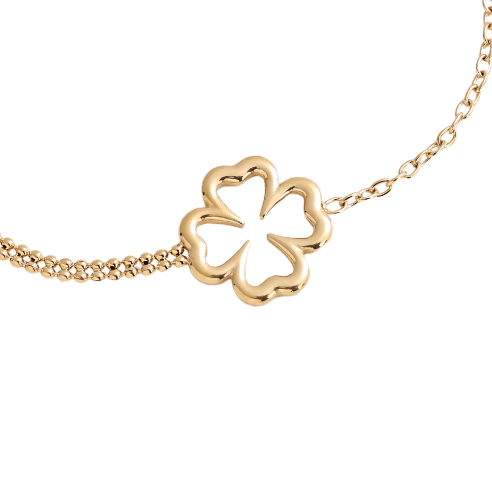 16cm Schlichte Blume Edelstahl Armkette       