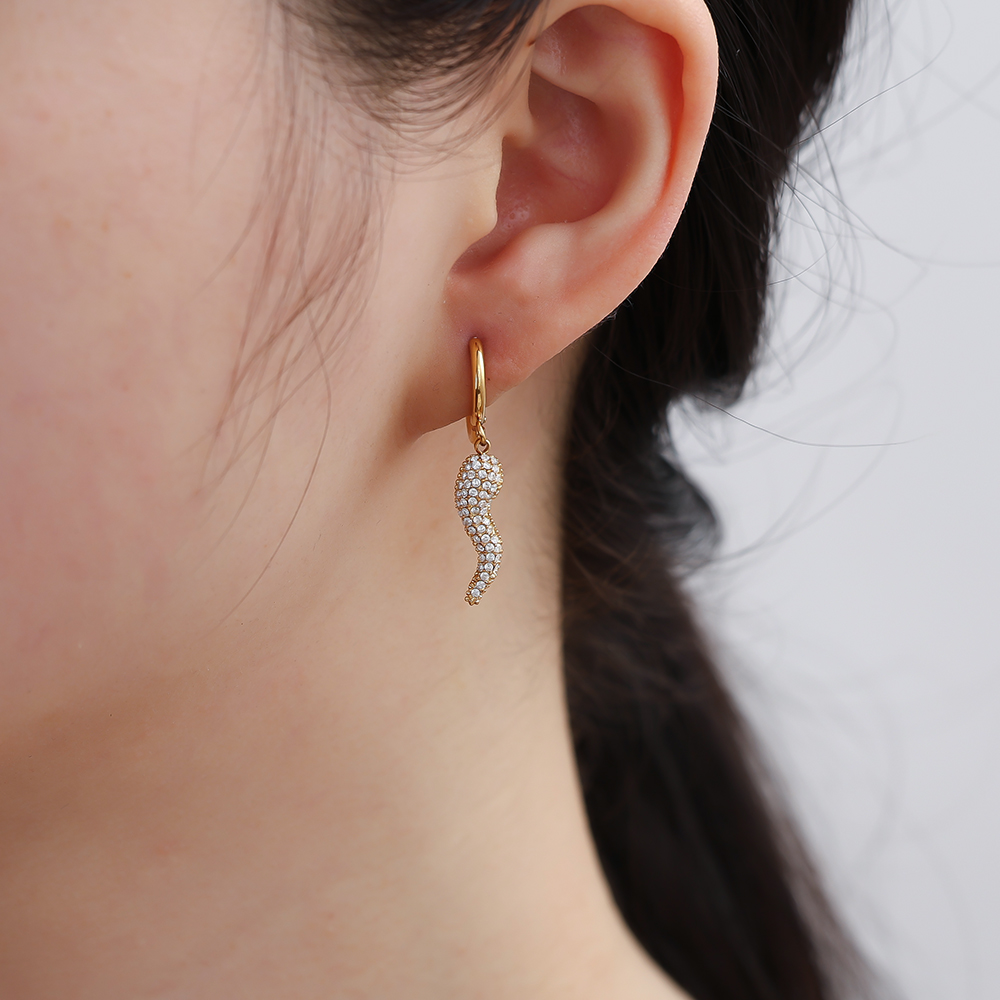 32mm Diamond Pepper Edelstahl Ohrringe        
