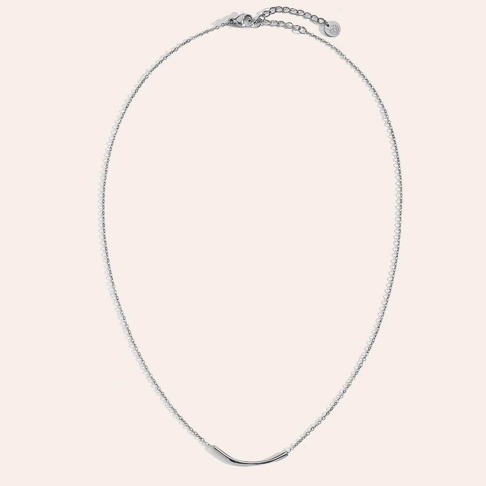 42cm Thin Smile In Thin Chain Edelstahl Halskette      