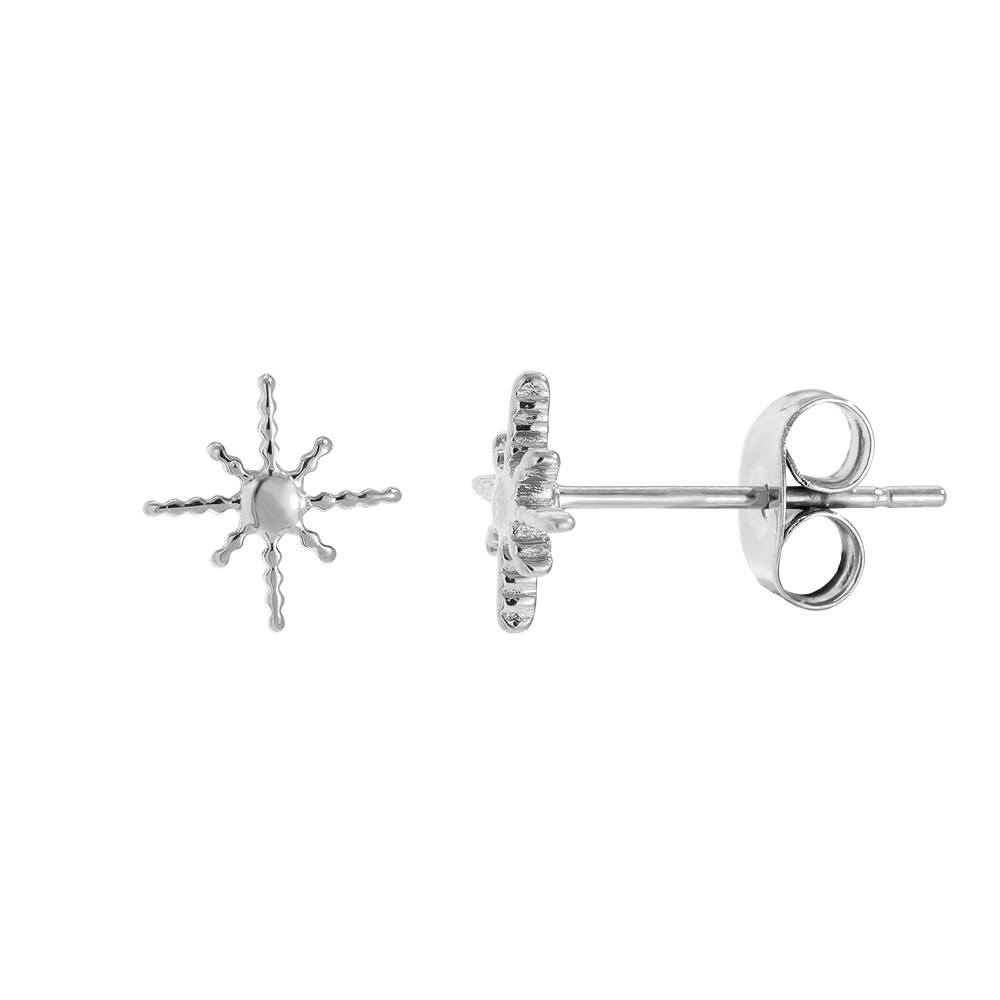 8mm Sharp Star Edelstahl Ohrringe       