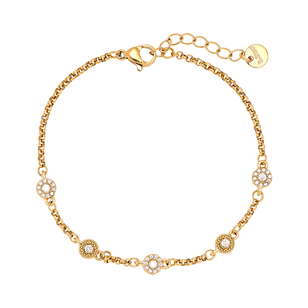 Edelstahl Armkette 17cm Perfect Small Diamond Dots
