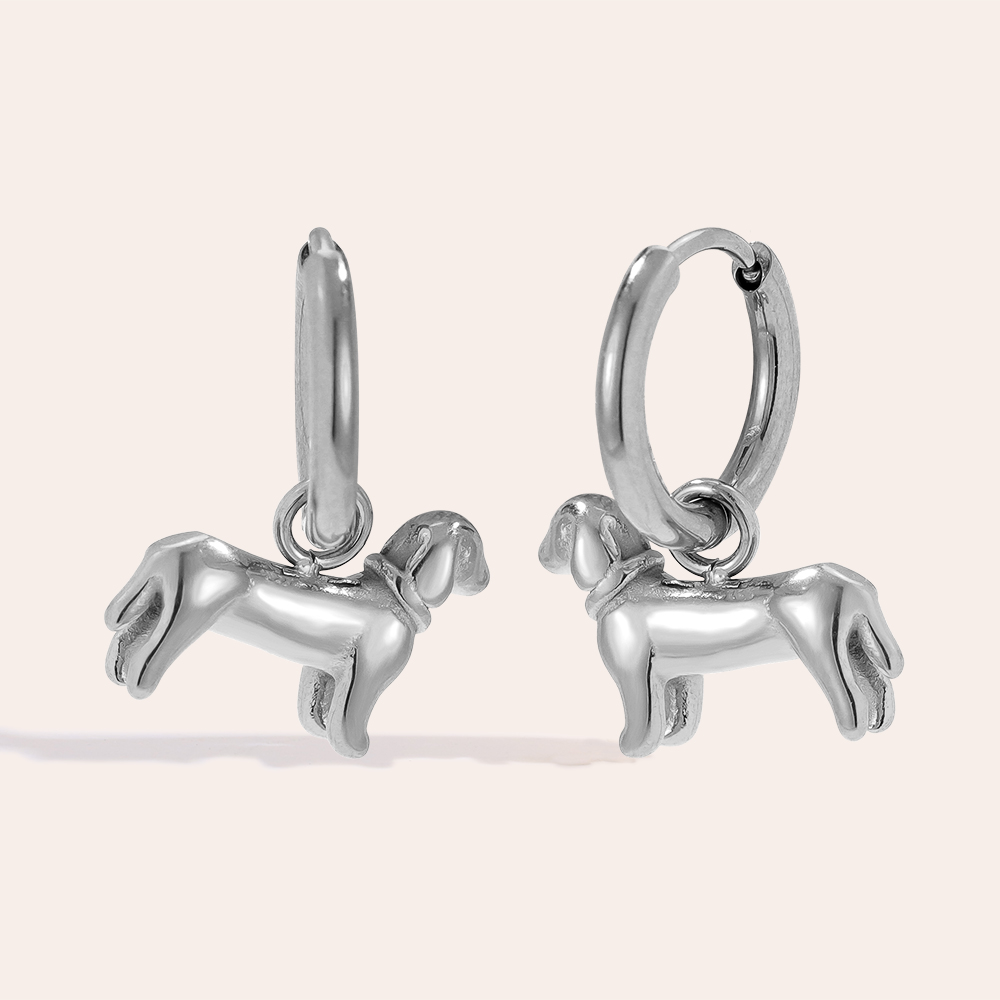 2cm Cute Dog Edelstahl Ohrringe   