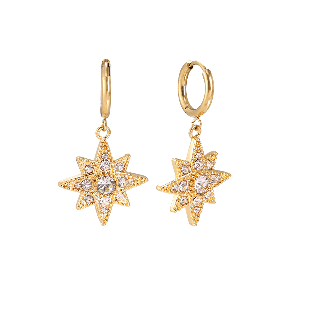 Edelstahl Ohrringe Super Diamond Star