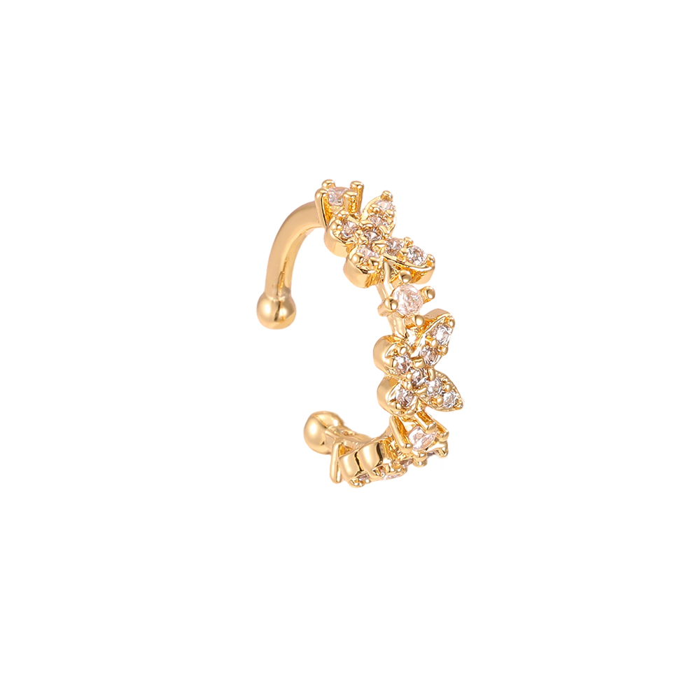 Vergoldete Ear-cuffs 15mm kleine Zirkonia Schmetterling