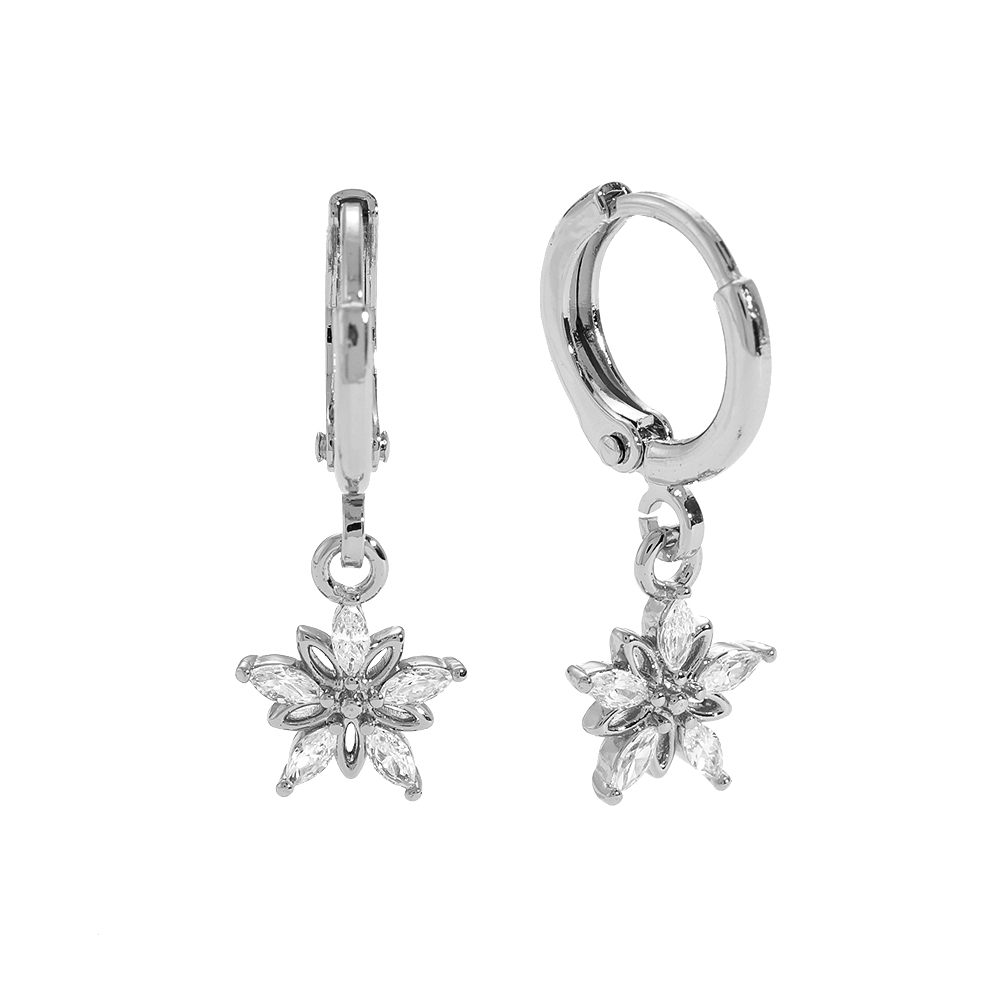 Vergoldete Ohrringe Diamond And Hollow Flower
