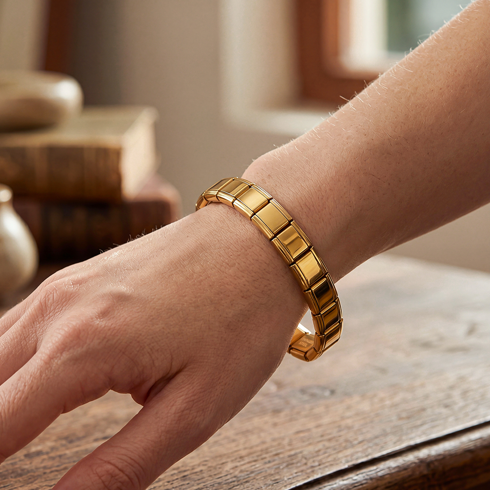 verstellbarer Modular Charms Edelstahl Armband    