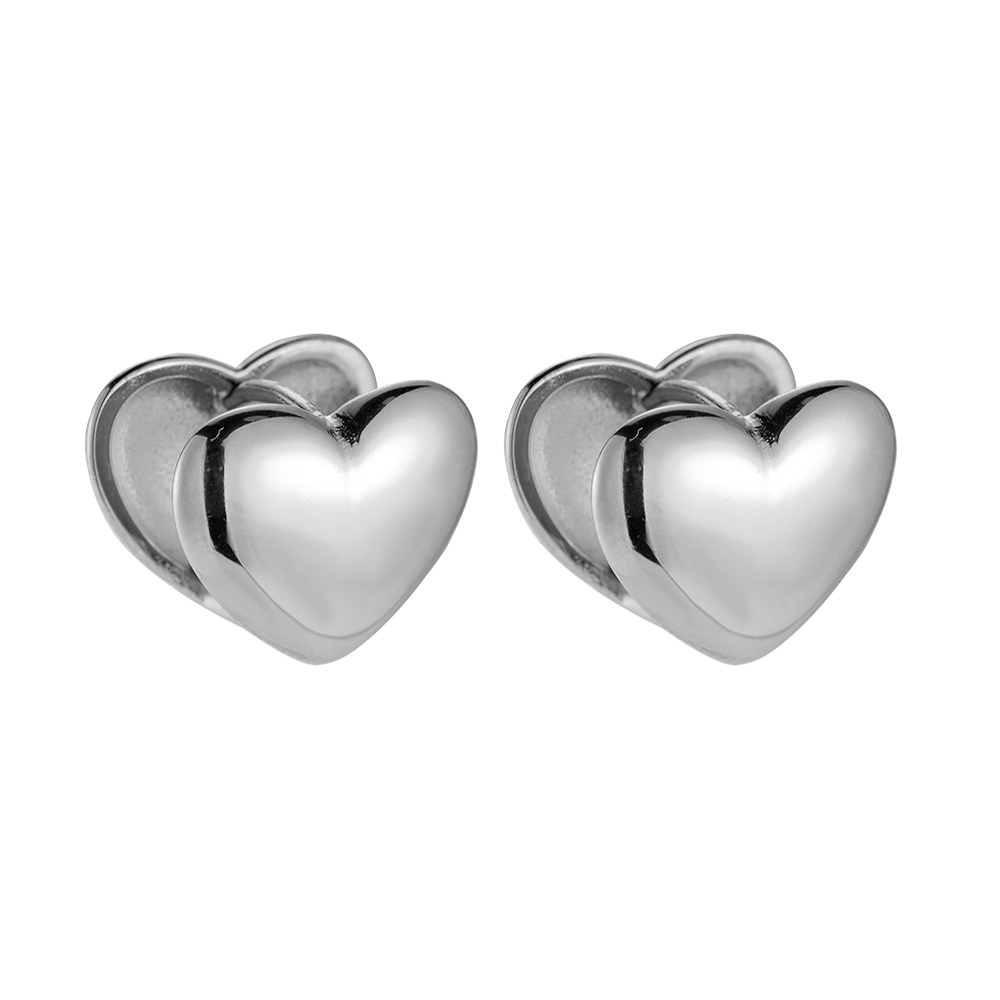 Edelstahl Ohrringe Double Layer Heart