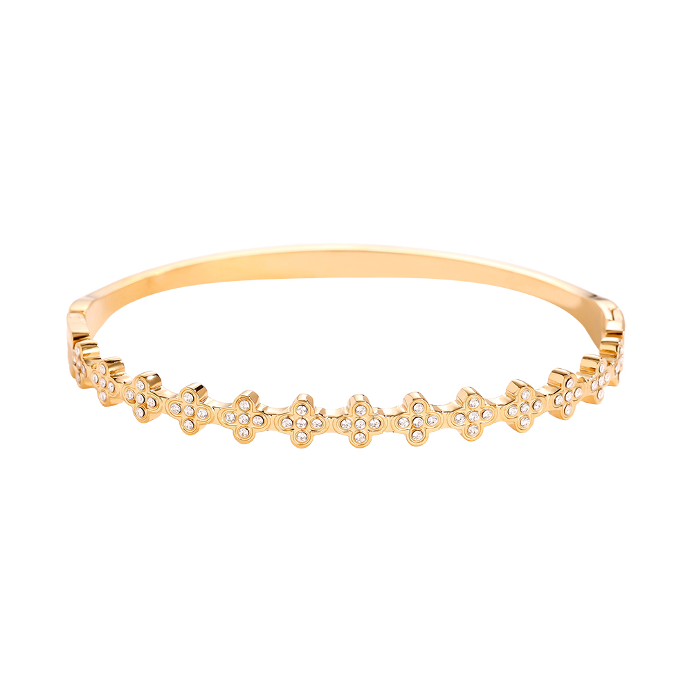 6.2cm Diameter Fancy Diamond Flower Edelstahl Armreif       