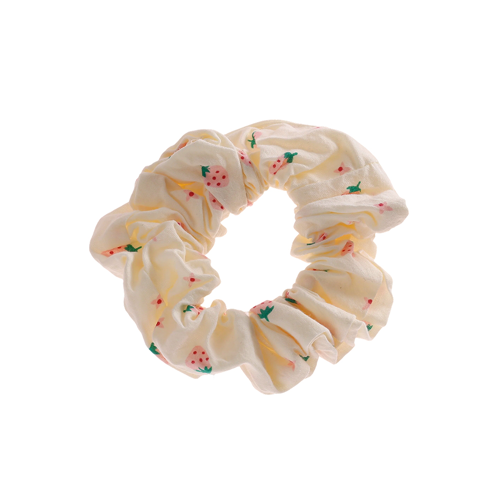 8*60mm Kleine Erdbeere Beige Scrunchie 