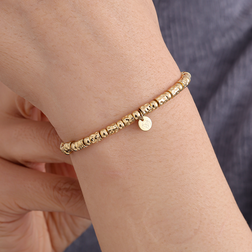 Elastic Tube And Beads Edelstahl Armkette       