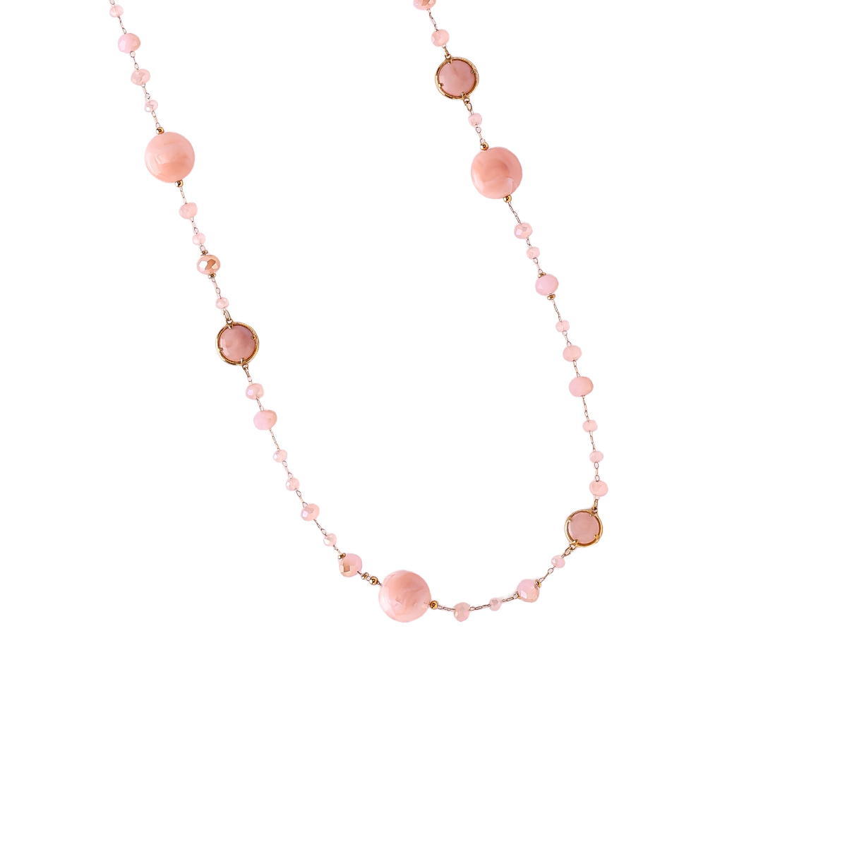 96cm Resin Kristallen Edelstahl Halskette