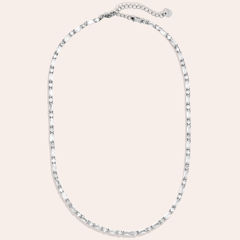 Edelstahl Halskette 40cm Diamond Cube And Dot Chain