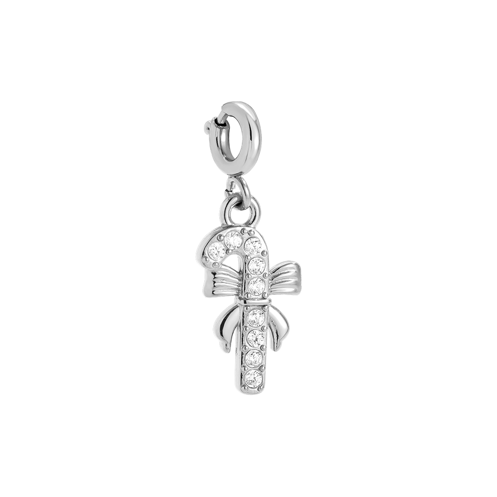 1.7cm Spring Clasp Diamond Cane Edelstahl Pendant  