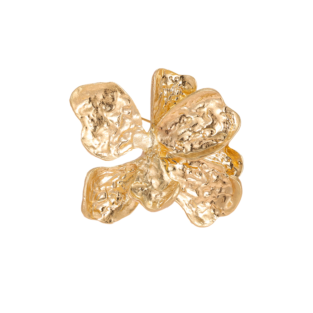 6.4cm goldene Blume Brosche       