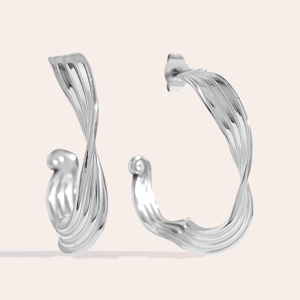 3cm Irregular Hoop Edelstahl Ohrringe   