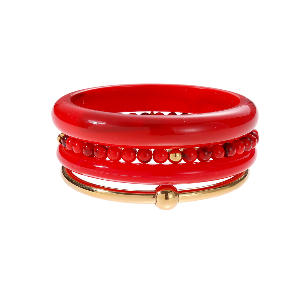 Edelstahl Armreif Set 6.5cm Breite 4er Acryl 