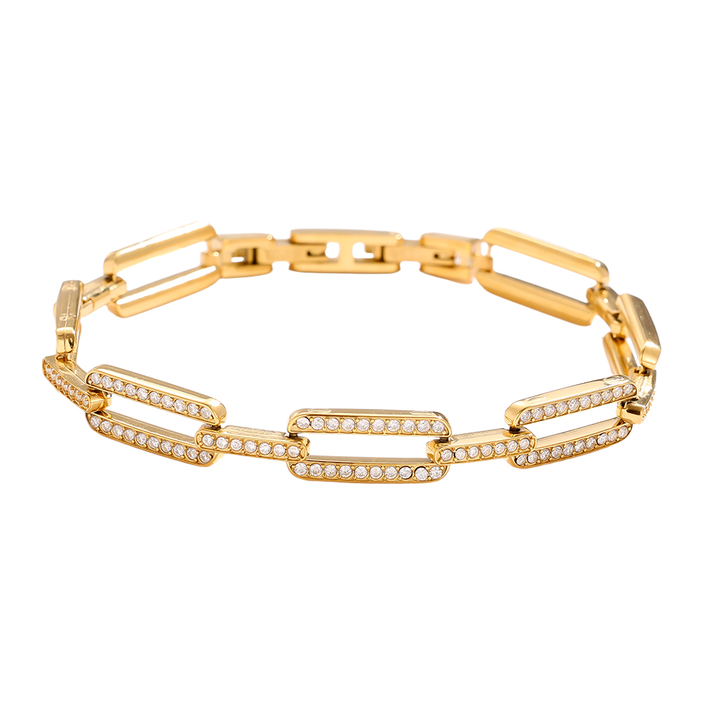 18cm Diamond Long Cube Edelstahl Armkette    