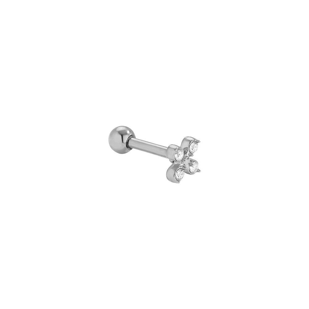 4mm Mini Cross Diamond Edelstahl Piercing     