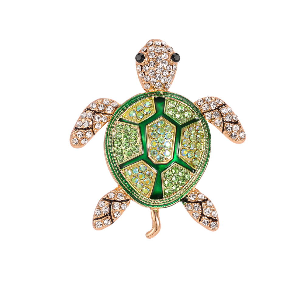 65mm Schildkröte Grüne Brosche  