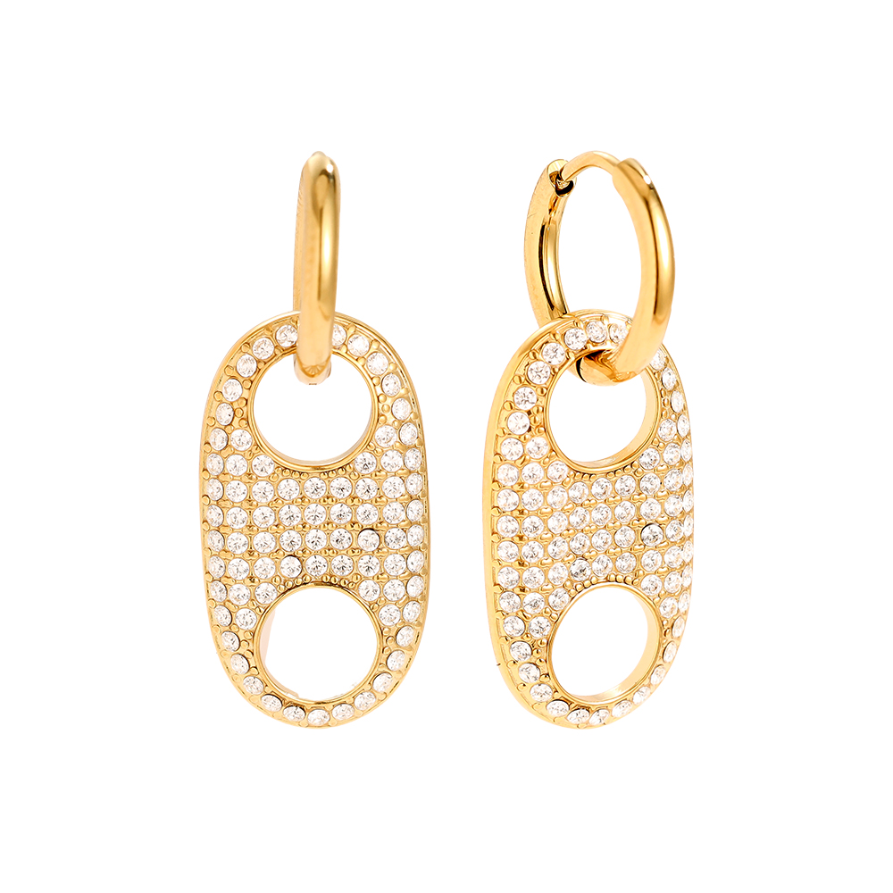 3cm Great Pig Nose Diamond Edelstahl Ohrringe    