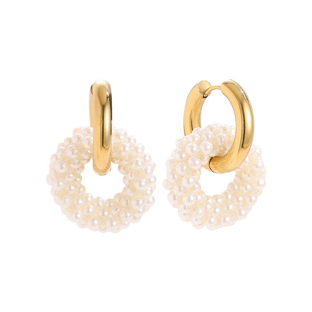 25*65mm Perlen Schleifen Edelstahl Ohrringe