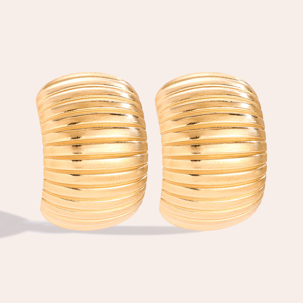 1.8*2.8cm Fine Golden Edelstahl Ohrringe  