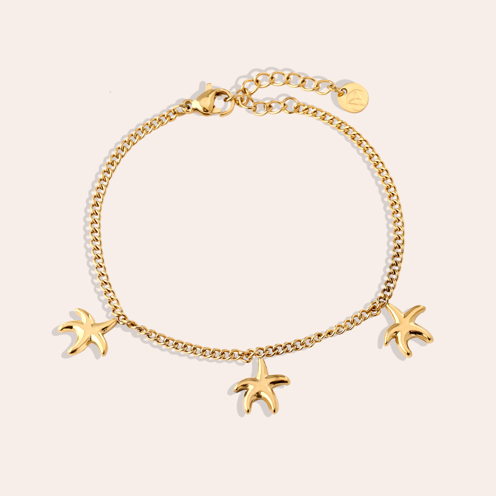 16cm Many Sea Stars Edelstahl Armband   
