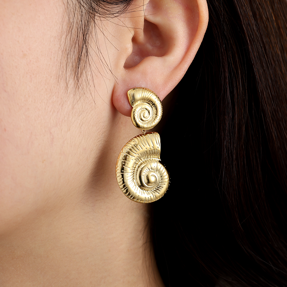 23*44mm Nice Conch Edelstahl Ohrringe