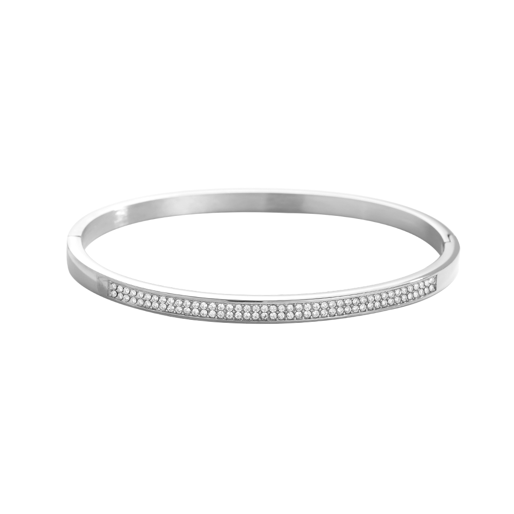 6cm Diameter Nice Diamond Edelstahl Armreif      