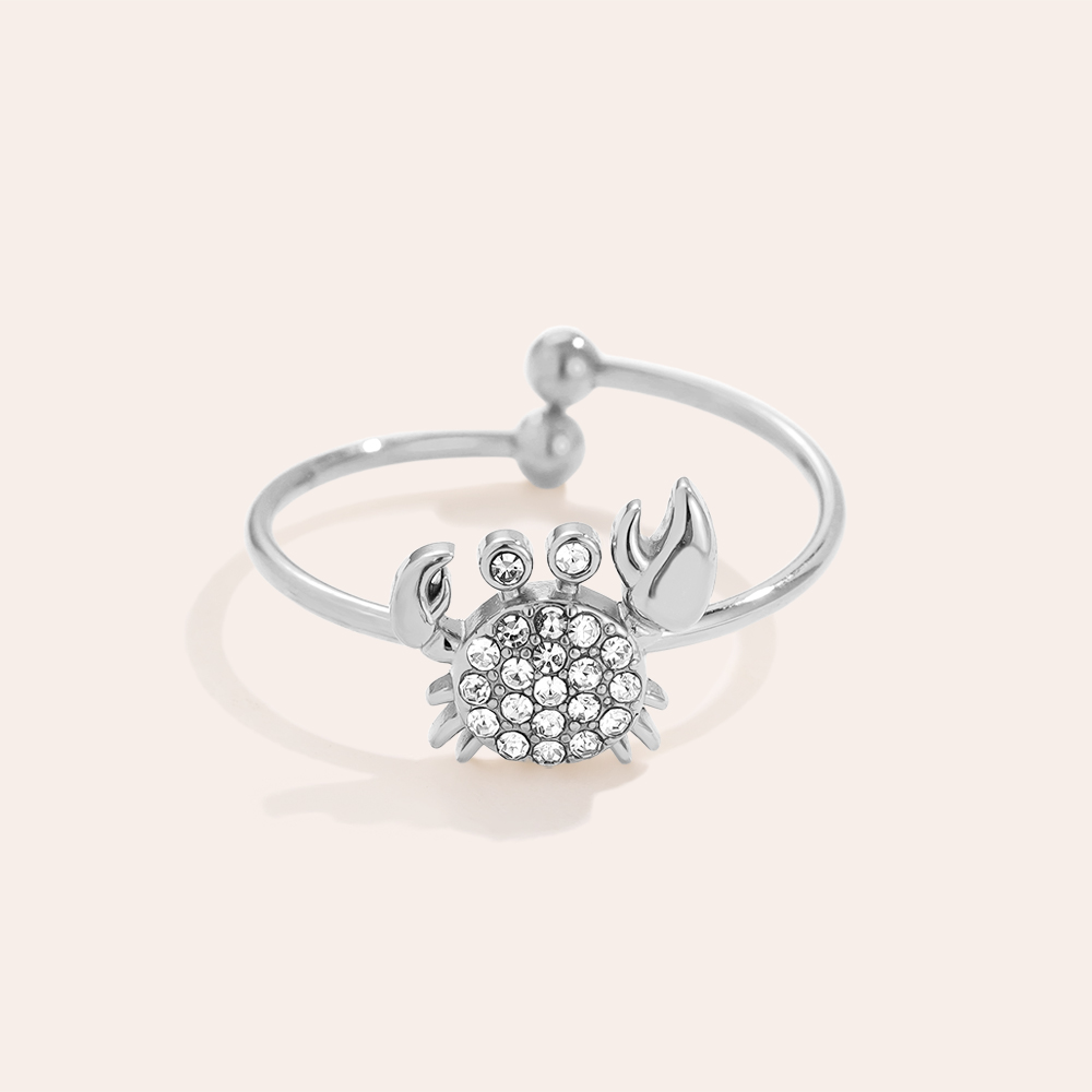 Diamond Crab Edelstahl Ring          