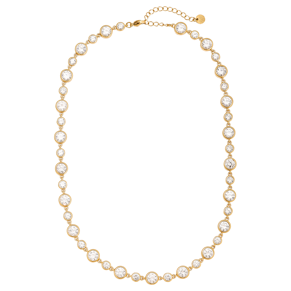 40cm Fancy Round Diamond Chain Edelstahl Halskette 