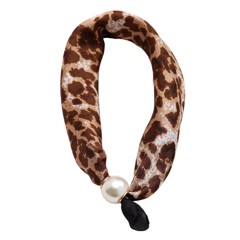 43cm Braun Leopardenmuster Perlen Schal 