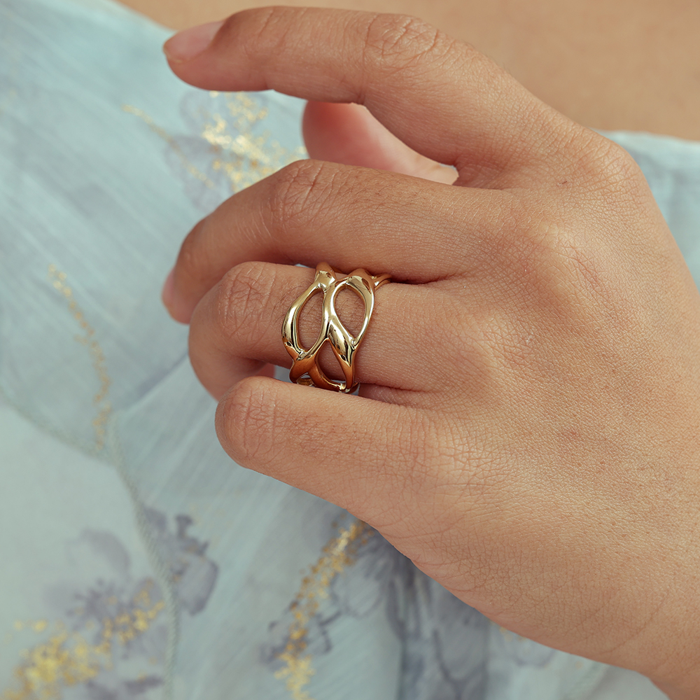 Verstellbarer lockeres Netz Edelstahl Ring        