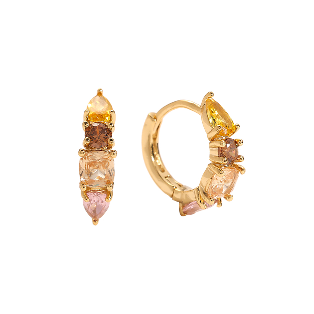 Mixed Diamonds Vergoldete Ohrringe    