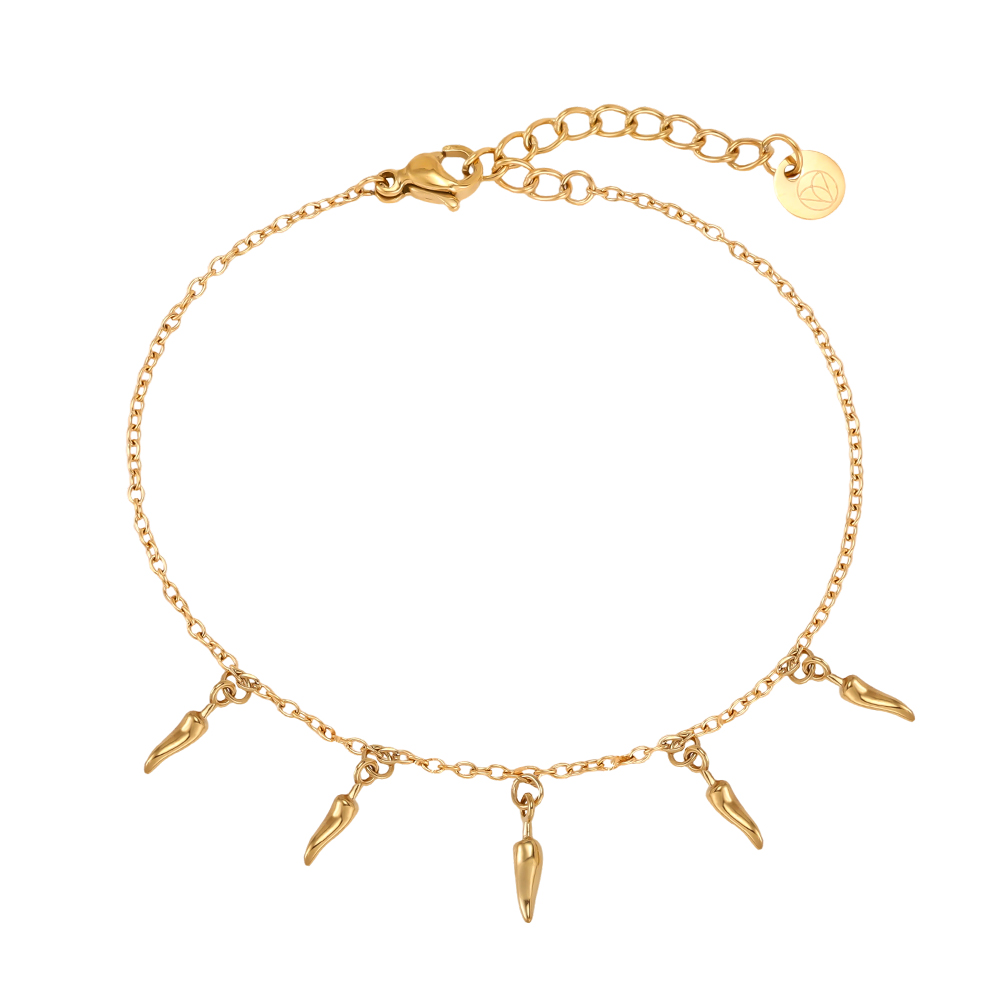 Edelstahl Armband 17cm viele kleine Chili 