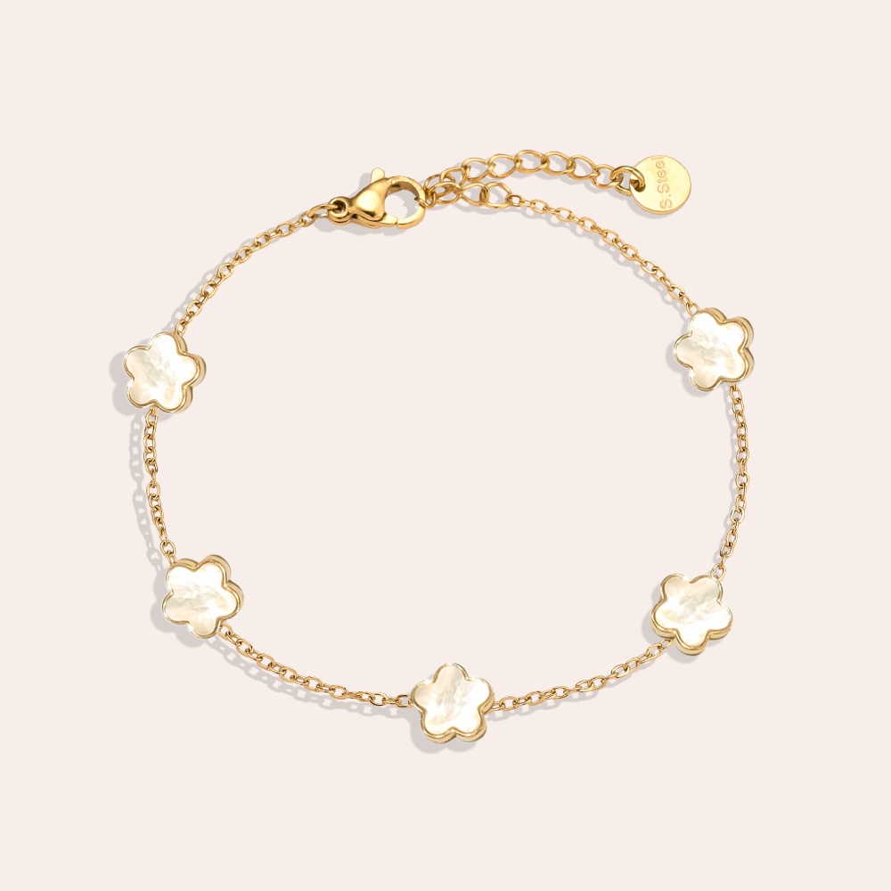 17cm Shell Flowers Edelstahl Armkette     