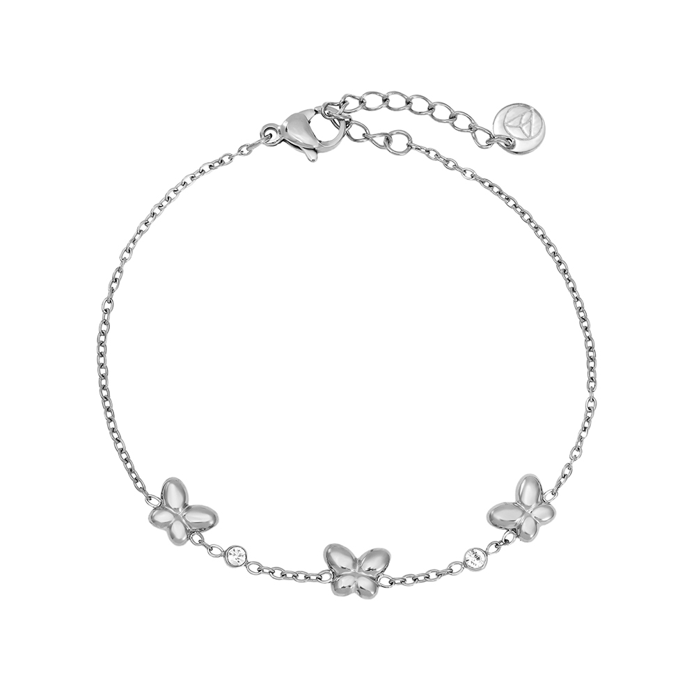 17cm Butterfly And Diamond Dots Edelstahl Armband  