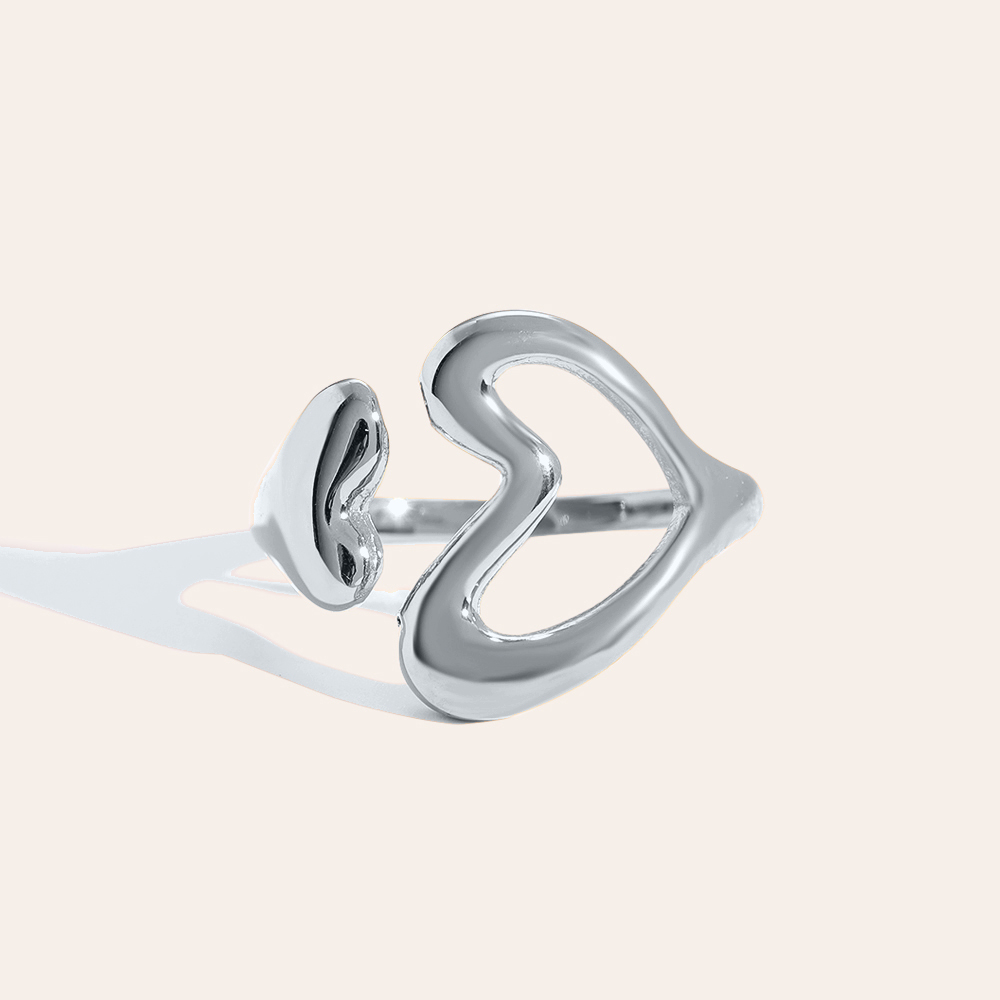 Hearts Hug Edelstahl Ring    
