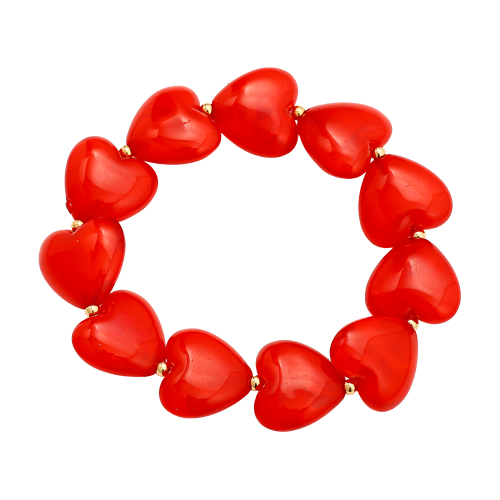 Elastic Acrylic Heart Chain Edelstahl Armkette       