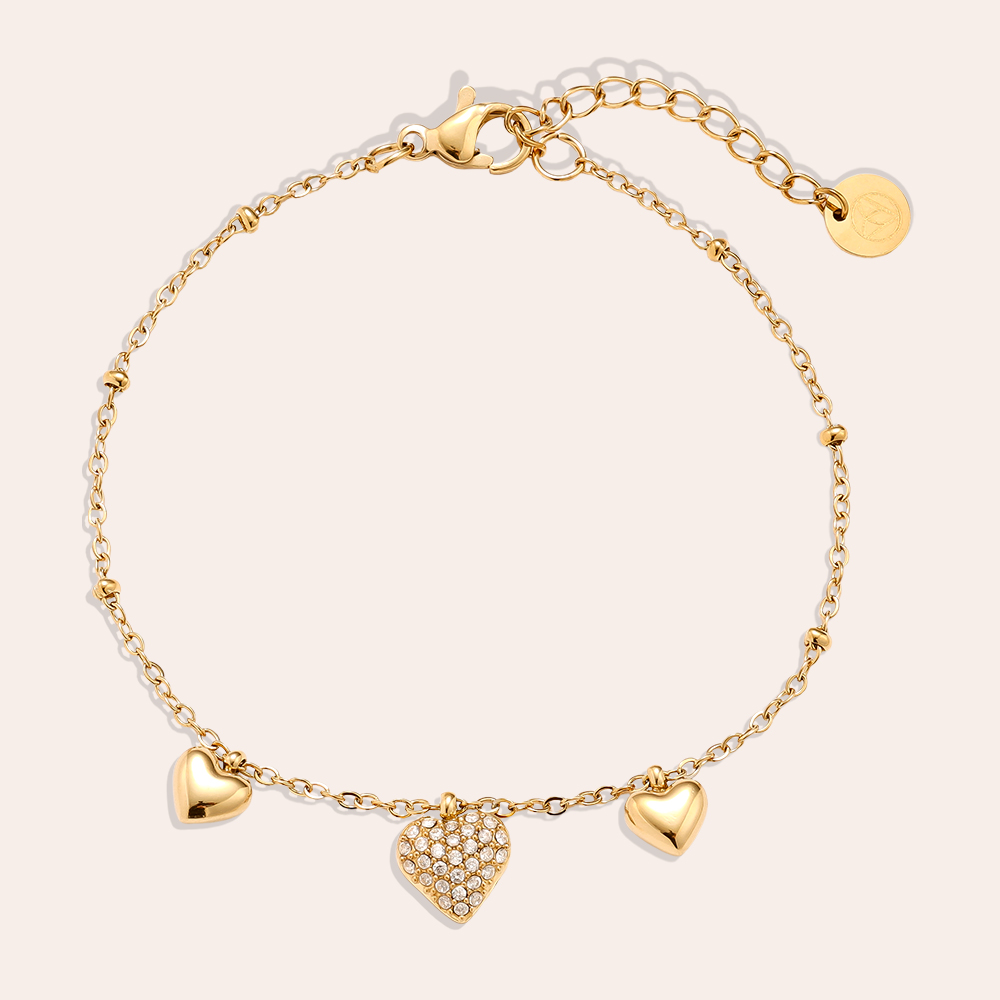 17cm Many Sweet Hearts Edelstahl Armkette     