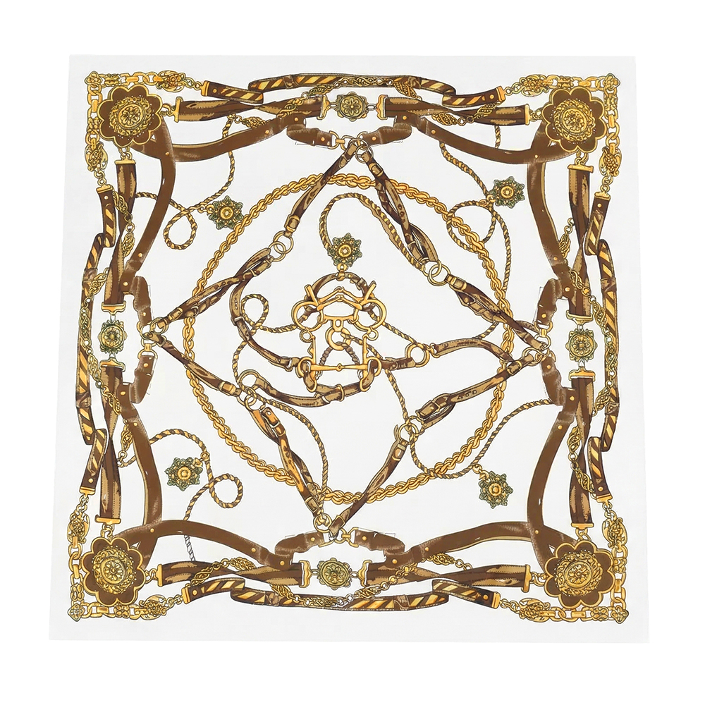 68*68cm Schwarz Brauner Barockkettenmuster Schal