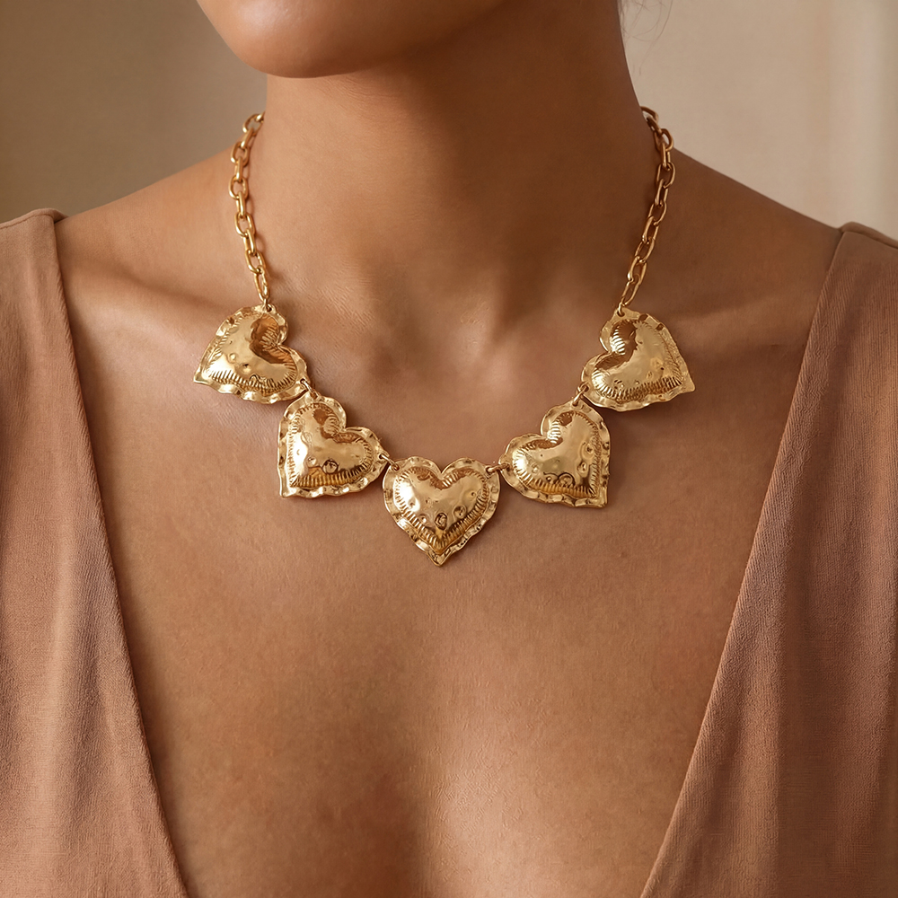 39cm Statement Herz Edelstahl Halskette